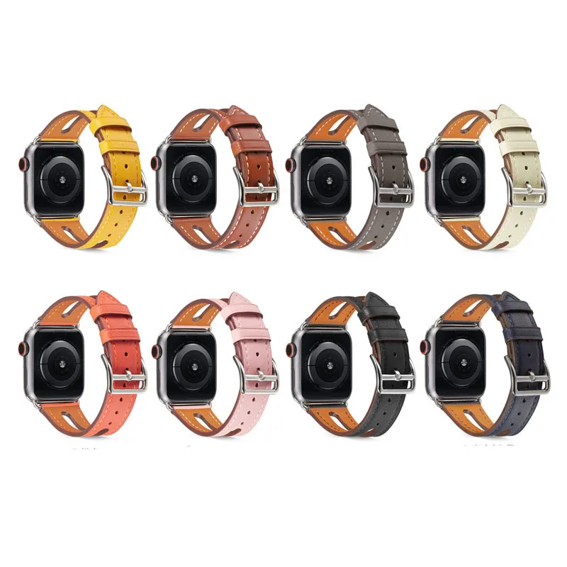 Выразительный стиль из воловьей кожи ремешок для умных часов сменный Apple watch