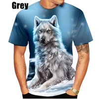 2022 fashion 3d wolf printed t shirts personality cool printing graphic tee shirt unisex short sleeve t shirt