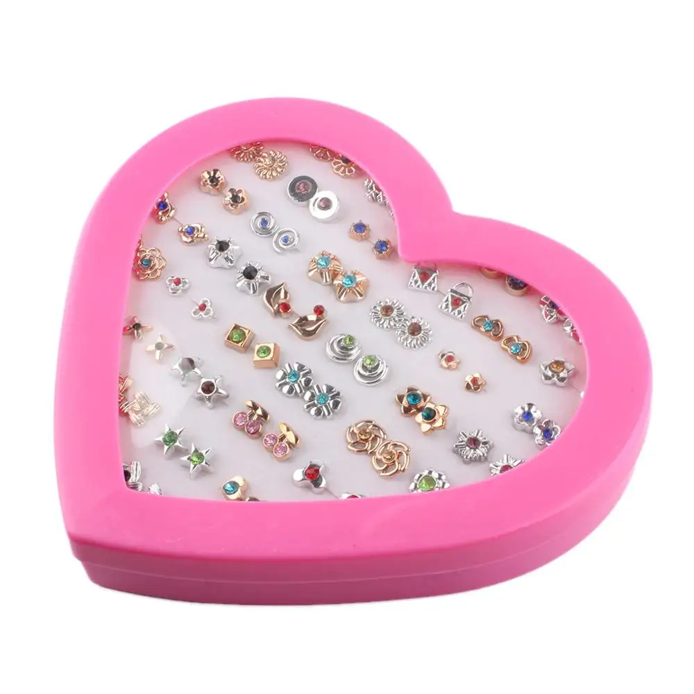 2019 Модные женские серьги-гвоздики золотого цвета 36 пар детские серьги в форме