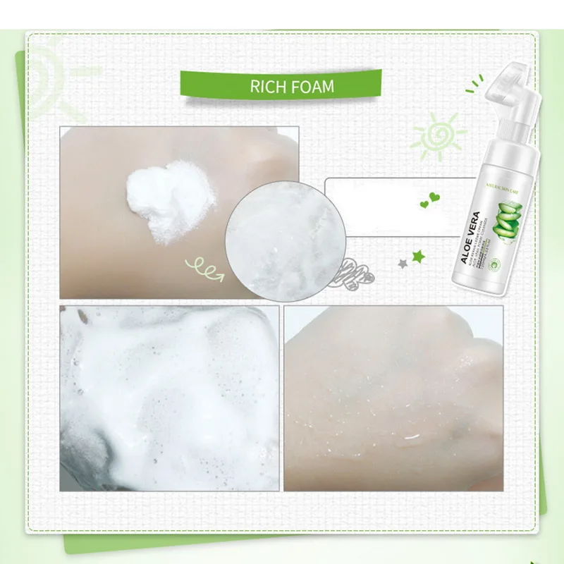 Уход за кожей алоэ очищающее средство для лица пена против старения Натуральный