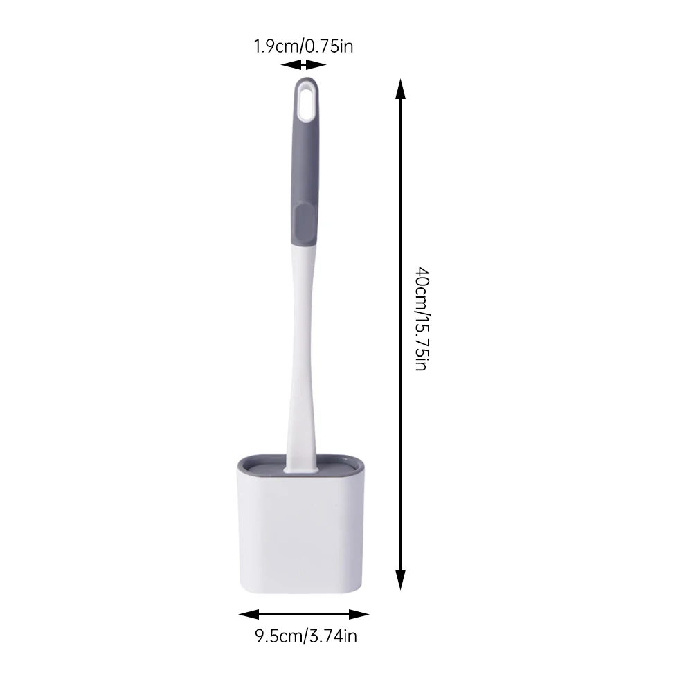 

Silicone Toilet Brush With Toilet Brush Holder No-Slip Cleaning Brush Set Soft Plastic Brush Long Handle Brush Toilet Brush