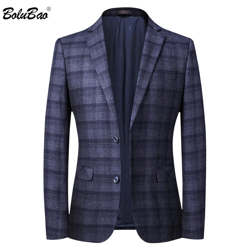 

BOLUBAO Men Blazer Coats Slim fit Business Men's V-Neck Suit Fashion Warm Korean Dress New Male Blazers Wool Coat