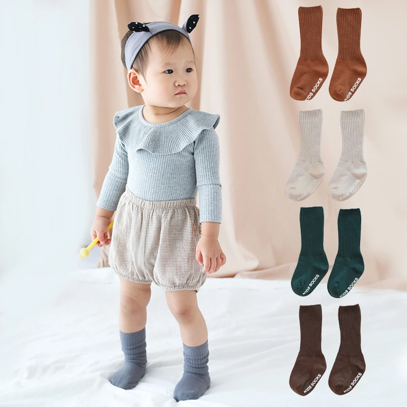 

Newborn Baby Socks Infant Kids Solid Print Sole Soft Sock Boys Girls Toddler Anti-slip Floor Socks 0-5y wf