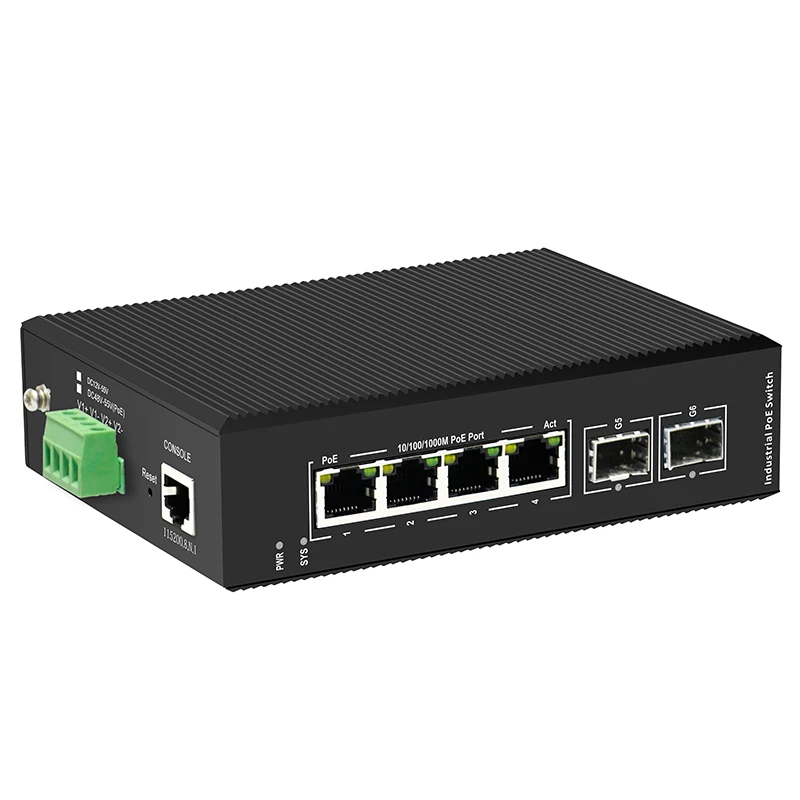 Гигабитный управляемый коммутатор Poe с 6 портами и 2 гигабитными SFP порт поддержки