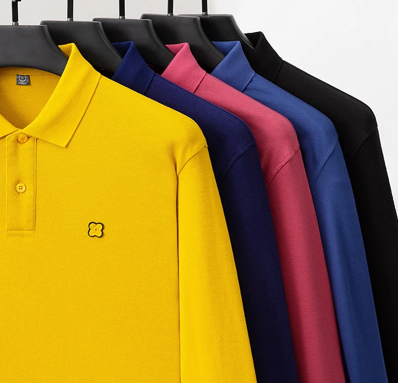 

2021 New High Quality Polo shirt men's clothing Casual Polos Men's long sleeve polo shirt Collar men Polos