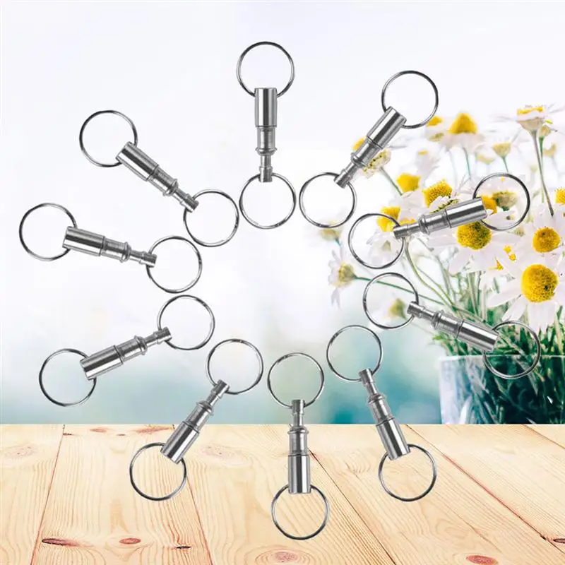 

5Pcs Iron Double Detachable Keychain Removable Double Keychains Double Keychain Rotating Ring keychain