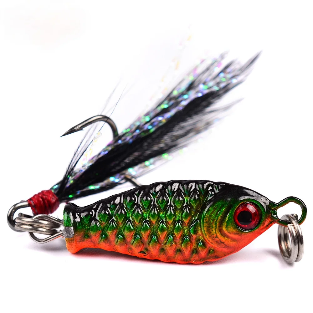 

2.5cm/5.2g with Feather Lure Lead Bait VIB Bionic Fake Bait Fishing Accessories