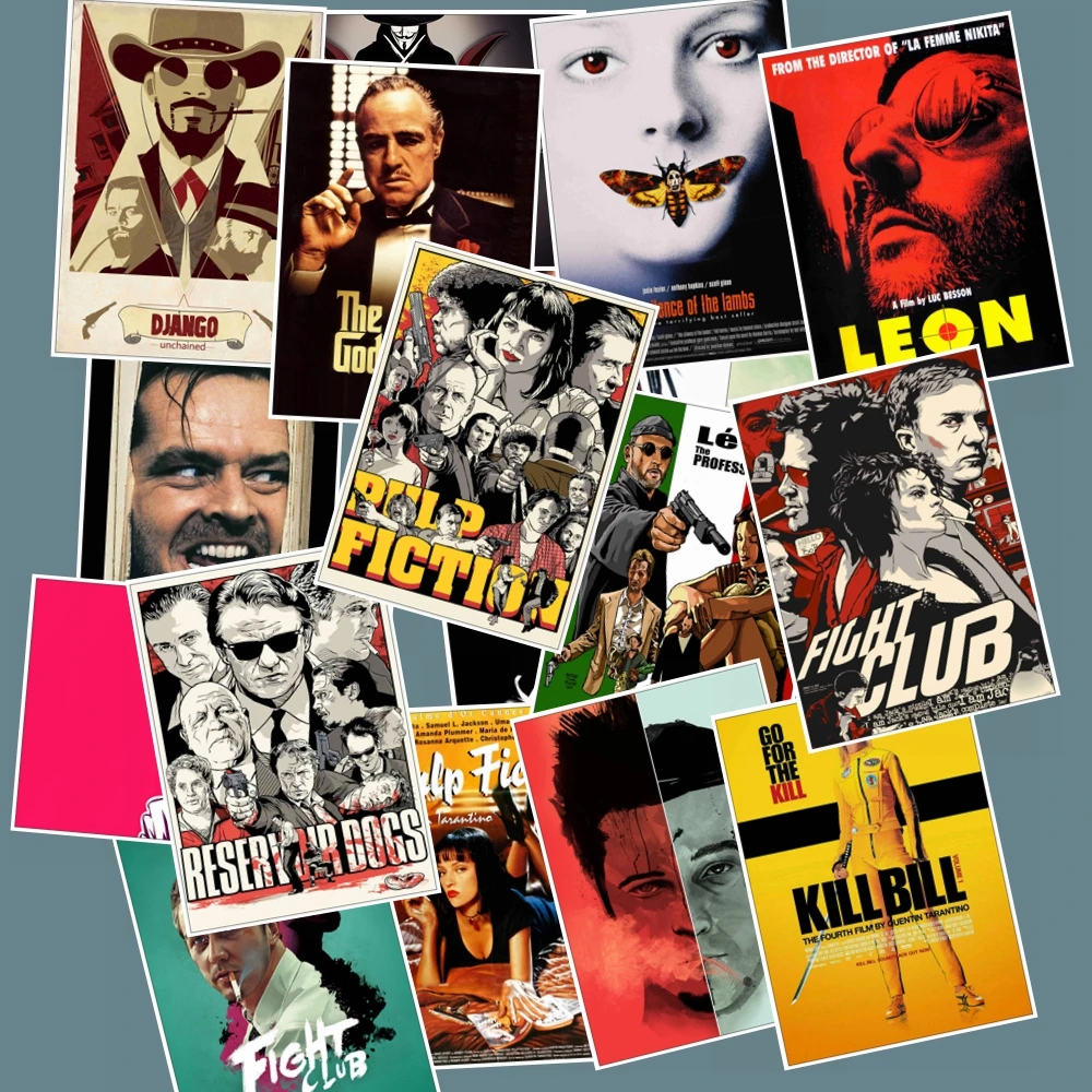 

25pcs Classic Movie Kill Bill Pulp Fiction Leon Waterproof PVC Stickers For Luggage Skateboard Bicycle Laptop Guitar Wall Decor