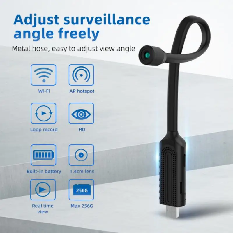 

HD Smart Mini Wifi USB Camera Real-time Surveillance IP Camera AI Human Detection Loop Recording Mini camera Support 128G