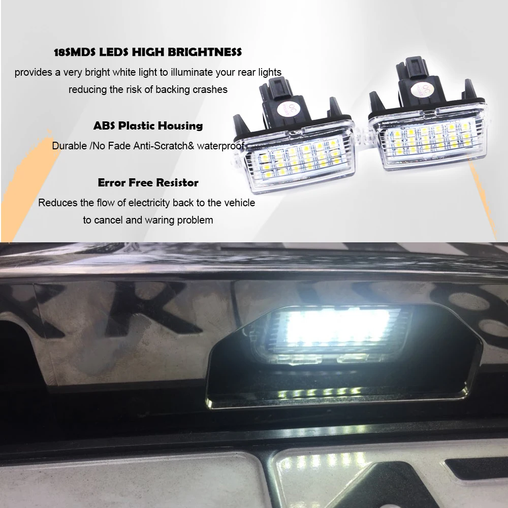 Светодиодные задние фонари номерного знака для Toyota Auris Avensis Camry Corolla Highlander Noah Prius Vios