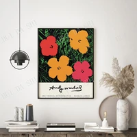 andy warhol exhibition poster andy warhol flowers art print abstract floral wall art vintage poster