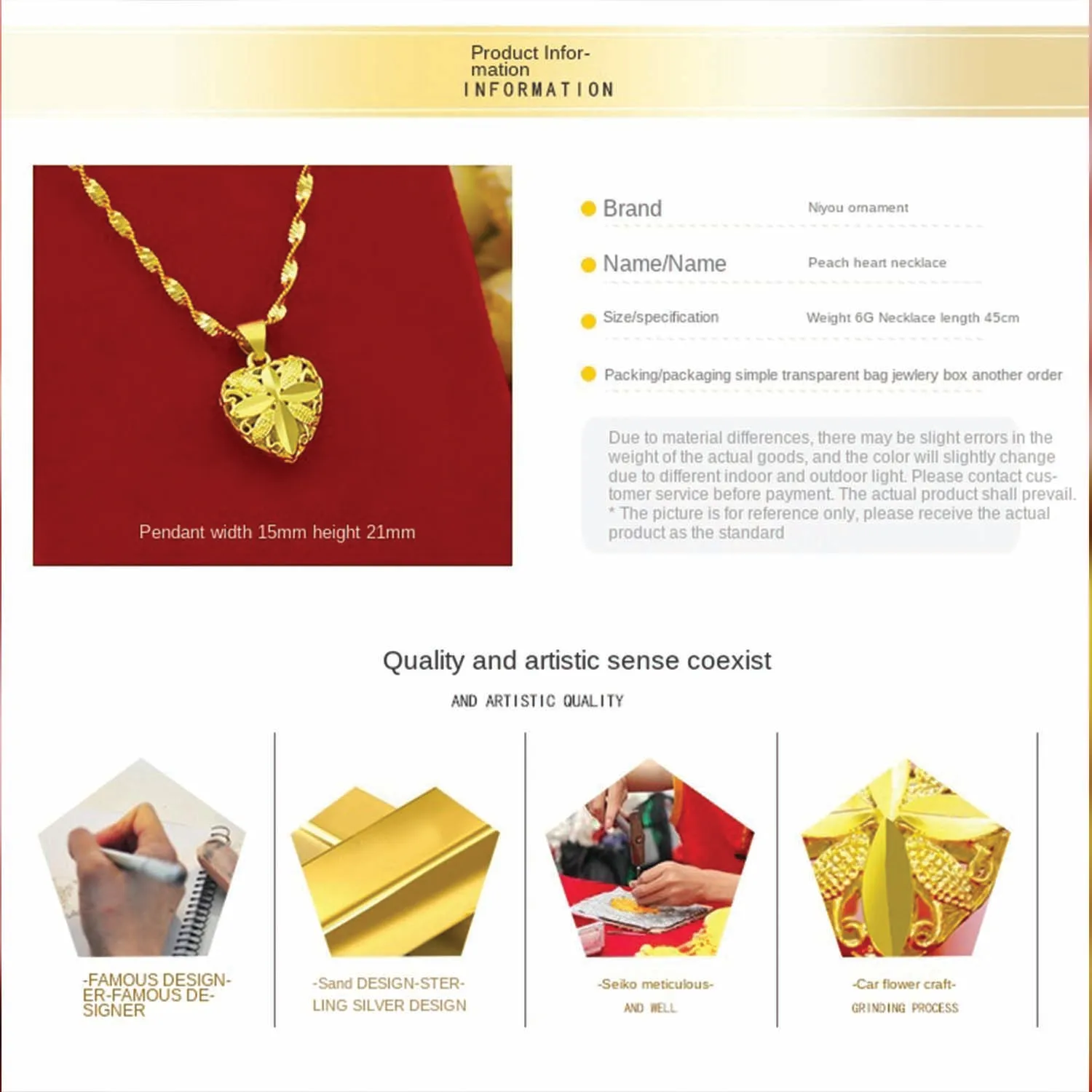 

Luxury Love Necklace Jewelry Wedding Jewelry Gift Product Matching Pendant Set Chain Ethnic Style