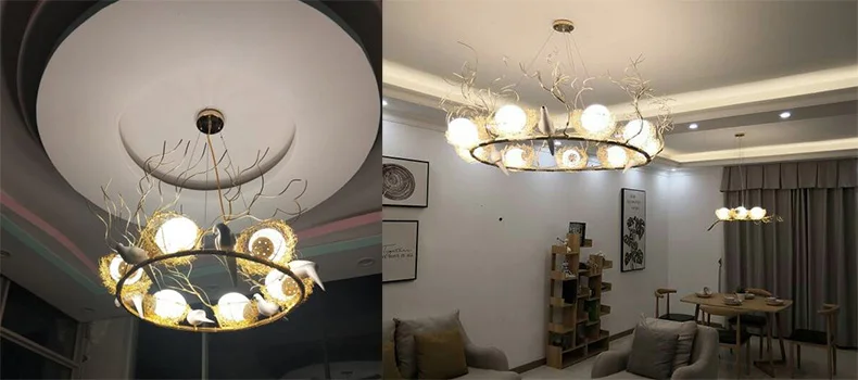 Современное освещение люстры для Золотого птичьего гнезда столовой Lustre de cristal люстры подвесные потолочные светильники