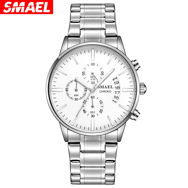 

New Trendy Men's Six-Pin Multi-Functional Steel Belt Quartz Watch Calendar Waterproof watches