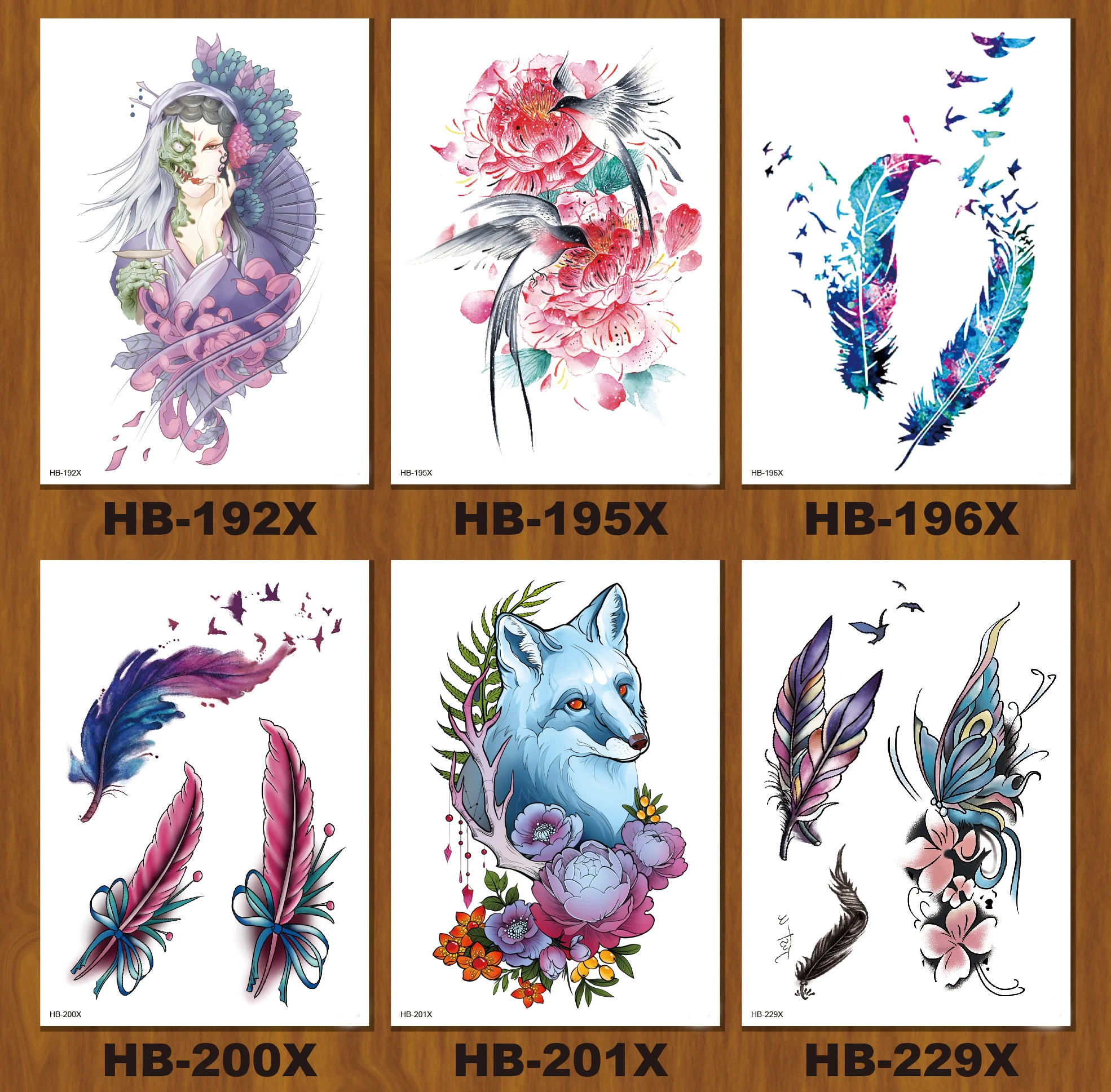 

NEW 21x15cm Temporary Fashion Tattoo Black Sexy Necklace with Feather Waterproof Temporary Tattoo Stickers