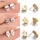 Модные забавные серьги-смайлики для мужчин и женщин 2021 уличные серьги из нержавеющей стали со смайликом, женские Украшения, подарок на Хэллоуин