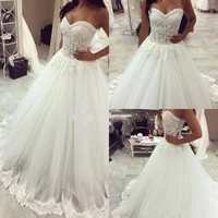 2021a line wedding dress sweetheart high quality lace appliques white tulle floor length custom made in store hot popular bridal