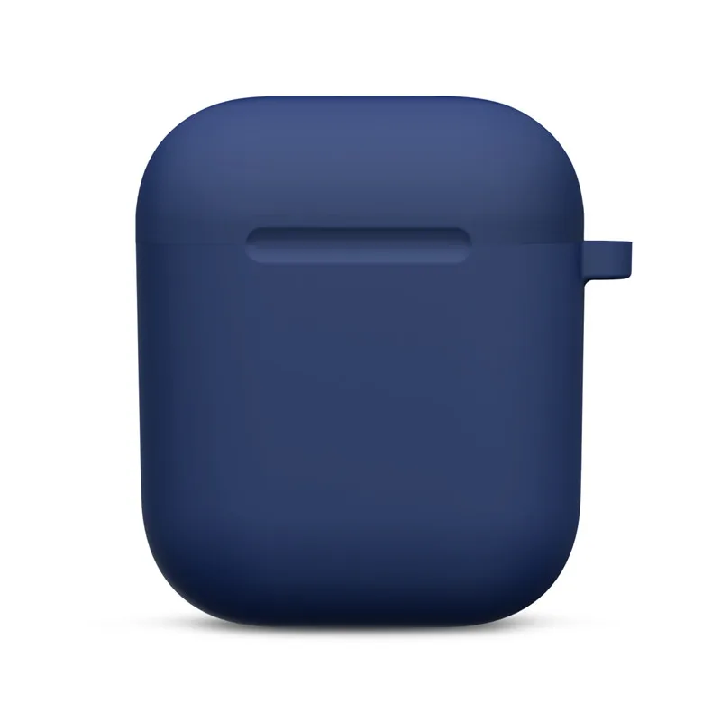 Мини Мягкий силиконовый чехол для Apple Airpods противоударный чехол для Apple гарнитура для Airpods чехол s ультра тонкий Air Pods защитный чехол - Цвет: Navy