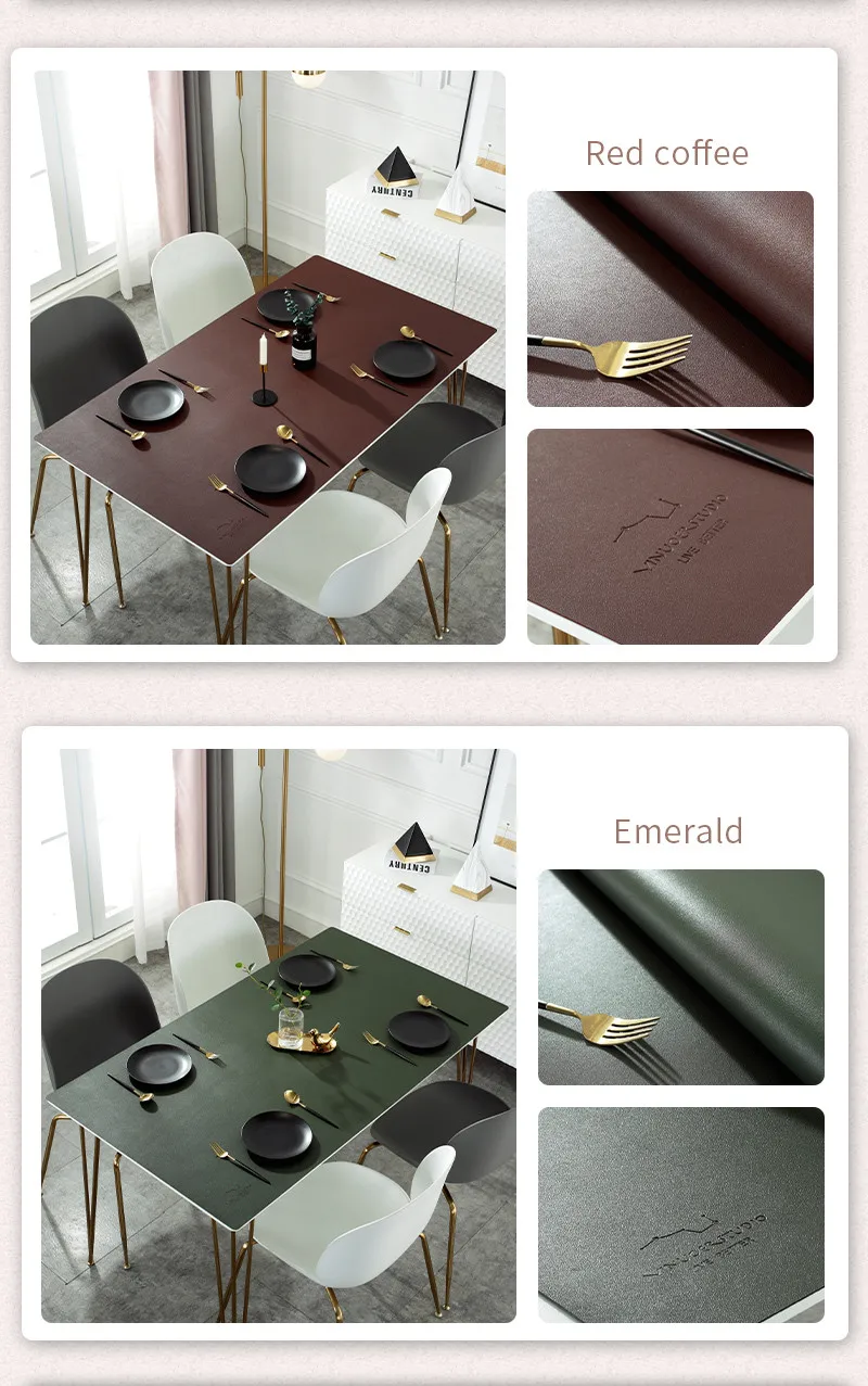 Из искусственной кожи однотонные простые в чистке скатерти для стола