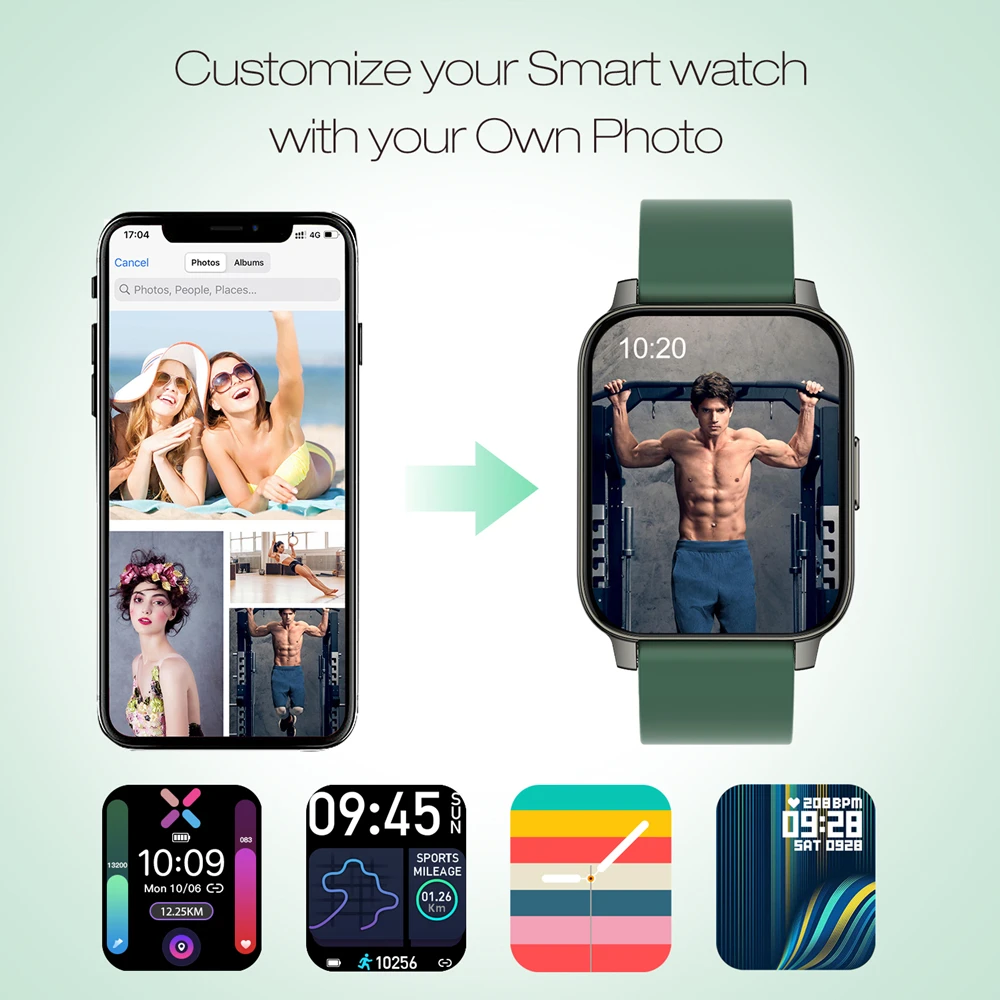 Allcall P36 1.69 inch Smart Watch Men Fitness Tracker IP67 waterproof Women Bluetooth Smartwatch for iOS Android Apple Xiaomi