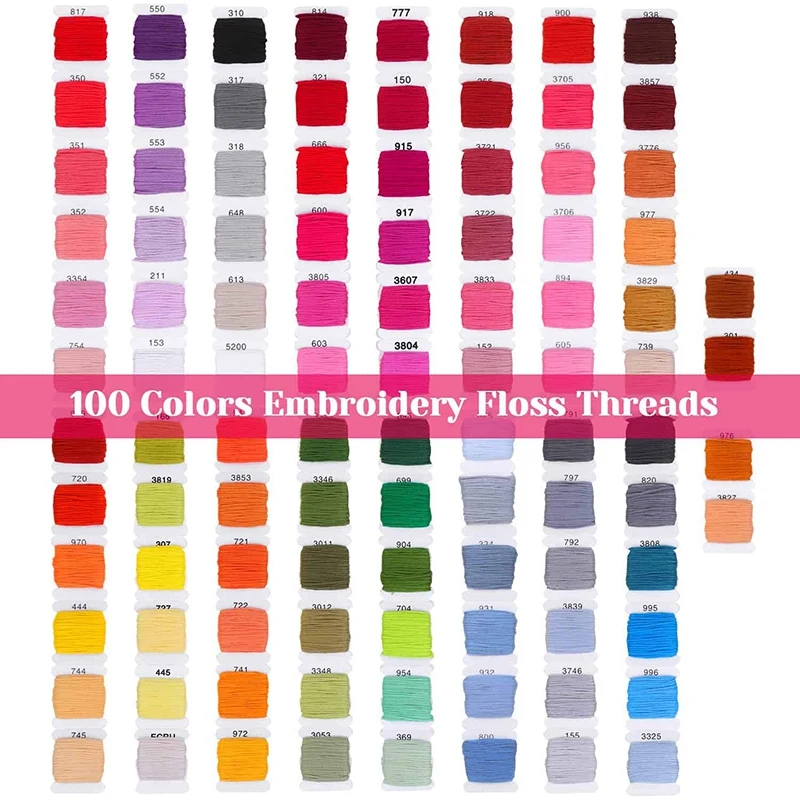 Браслет дружбы 100 цветов нить для вышивки крестиком Набор с 39 инструментами и 400 B |