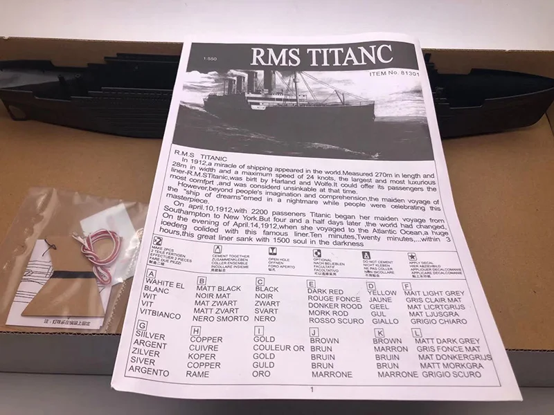 1:550 RMS модель Титаника Строительные наборы сборная пластиковая корабля с