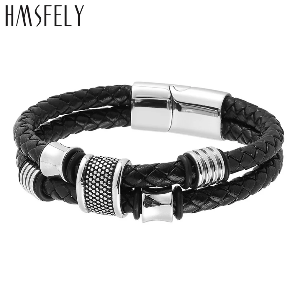 HMSFELY браслет из натуральной кожи/Мужчины/Женщины/очаровательные браслеты
