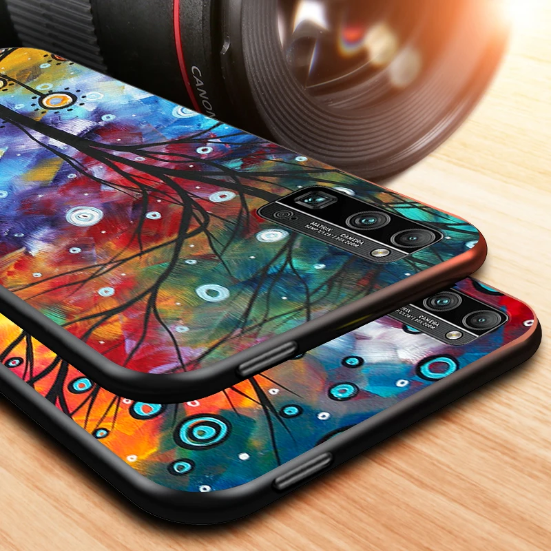 

Abstract Golden Painting for Honor V30 30 30S 30i View 20 20S 20i 20E V20 Lite Pro Plus Black Phone Case