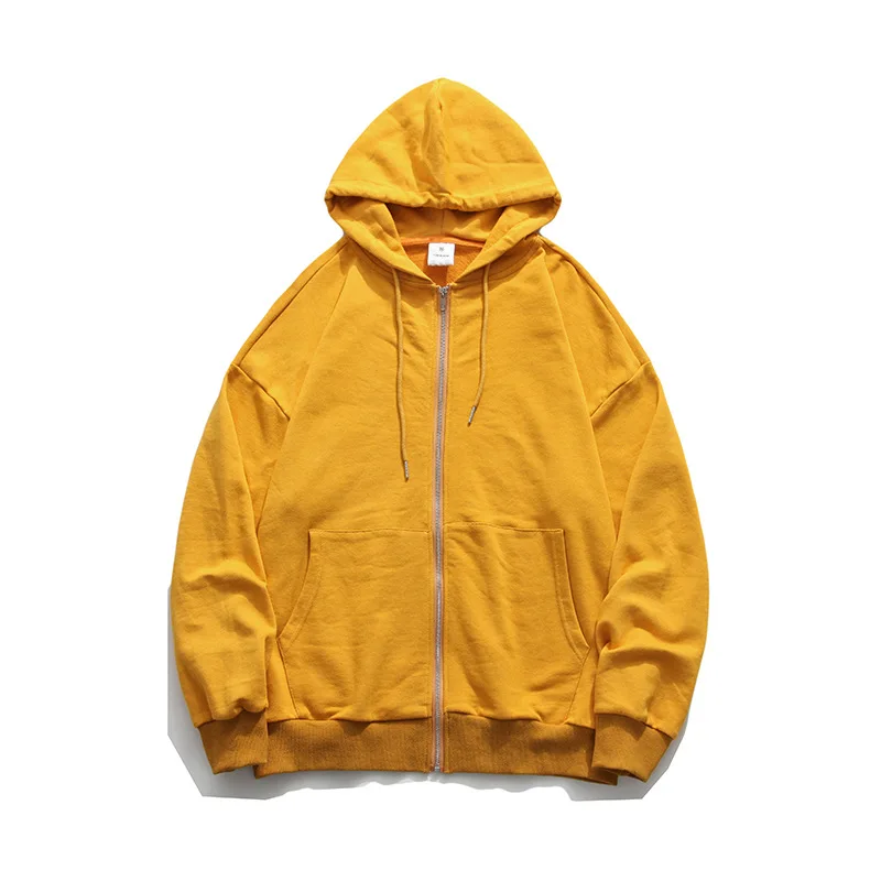 

Henry cardigan zipper hooded loose couple's sweater men's and women's solid color basic Korean jacket autumn fashion