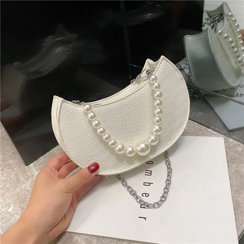 

2020 модные сумки через плечо из искусственной кожи с жемчужной цепочкой для женщин, маленькая сумка на плечо, женские сумки и кошельки, Sac A Main