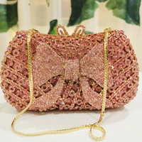 2020 new women crystal dinner bag ladys floral gemstone evening bag female rhinestone one shoulder banquet clutches purses