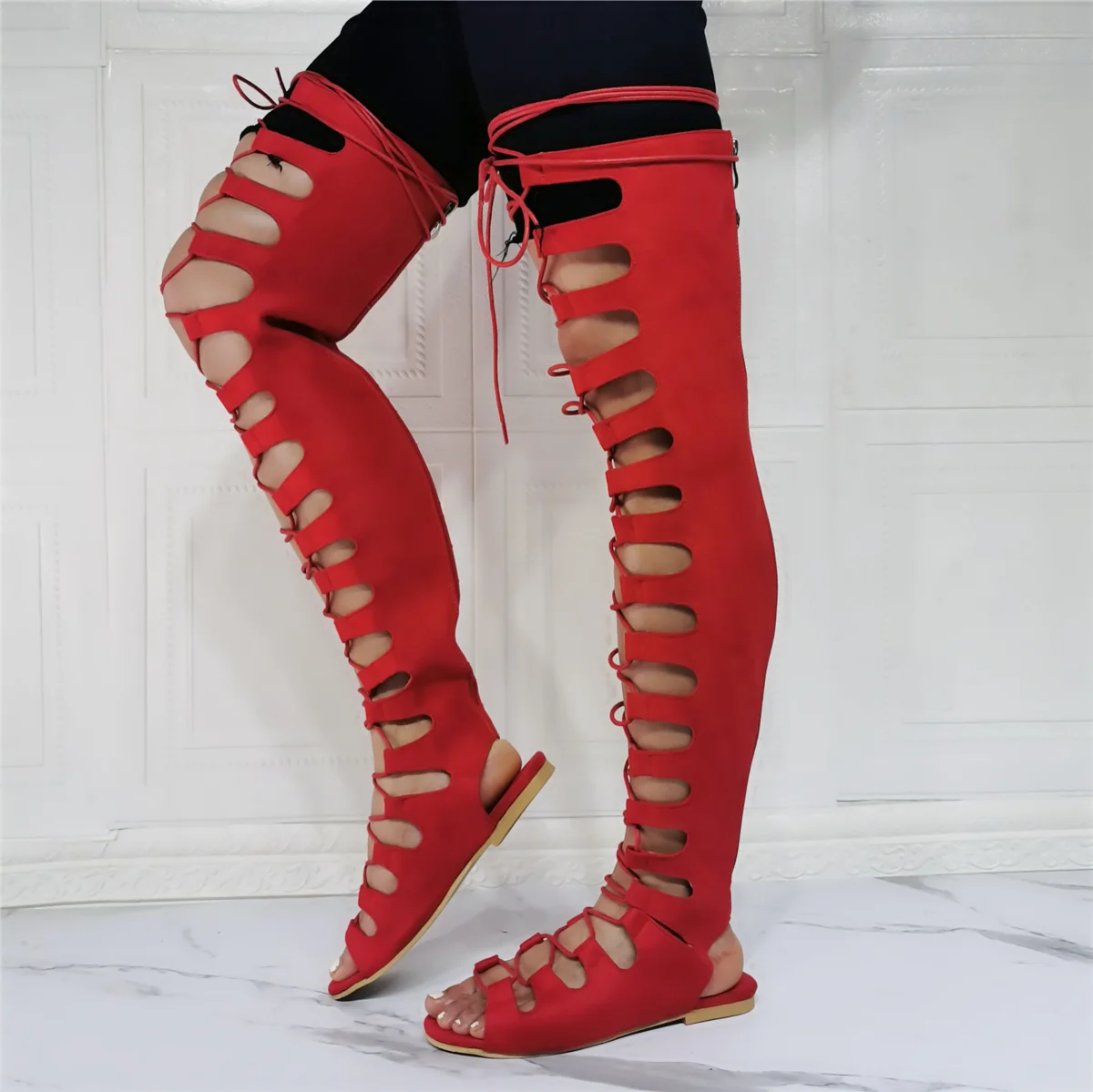 Harga Kolnoo Sandal Wanita Baru Buatan Tangan Foto Asli Sepatu Prom Klub Tinggi Paha Seksi Sepatu Sandal Fashion Ukuran Besar 35-47