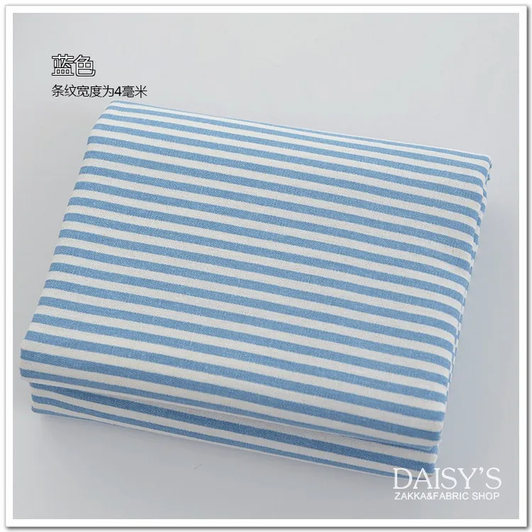 Хлопчатобумажная Льняная Ткань Домашний текстиль DIY использование полосатая