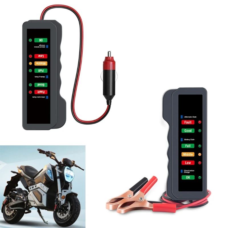 

Mini Car Battery Tester Automotive Load 12V Digital Analyzer Alternator Checker Car Diagnostic Test Tools 6 LEDs