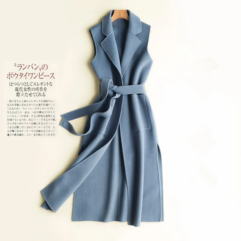 

Женский жилет KMETRAM, шерстяное двухстороннее пальто на осень и зиму, 100%