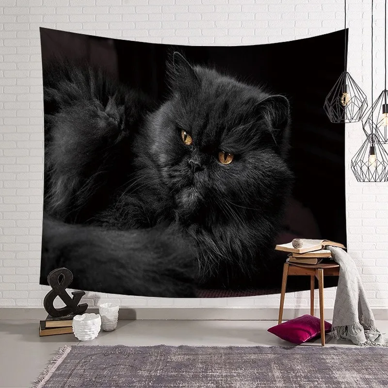 

Cute cat hanging cloth bedroom bedside tapestry home decoration background wall cloth art wall cloth painting
