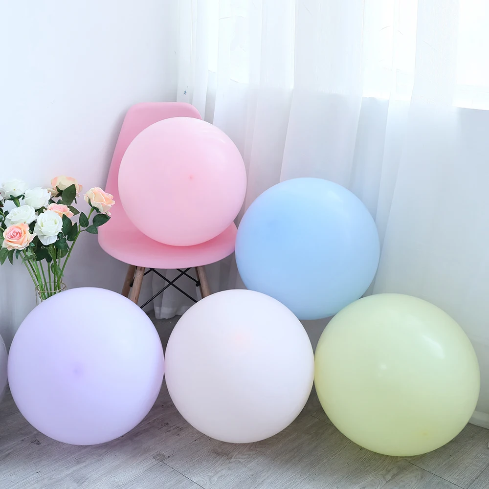 

5pcs 24inch Large Pastel Round Latex Balloons Big Beautiful Birthday Party Inflatable Helium Macaron Balloons Arch Decoration