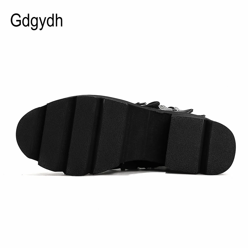 Gdgydh Sexy Buckle Punk Style Platform Women Ankle Boots High Heel Patent Leather Autumn Winter Shoes For Party Comfortable Shoe | Обувь