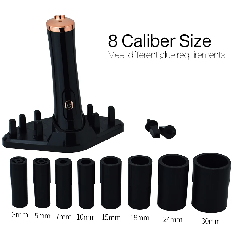 Electric Eyelash Glue Shaker for Nail Polish Tattoo Ink Pigment Liquid Shaking Machine with 2pcs Connector 8pcs Cover