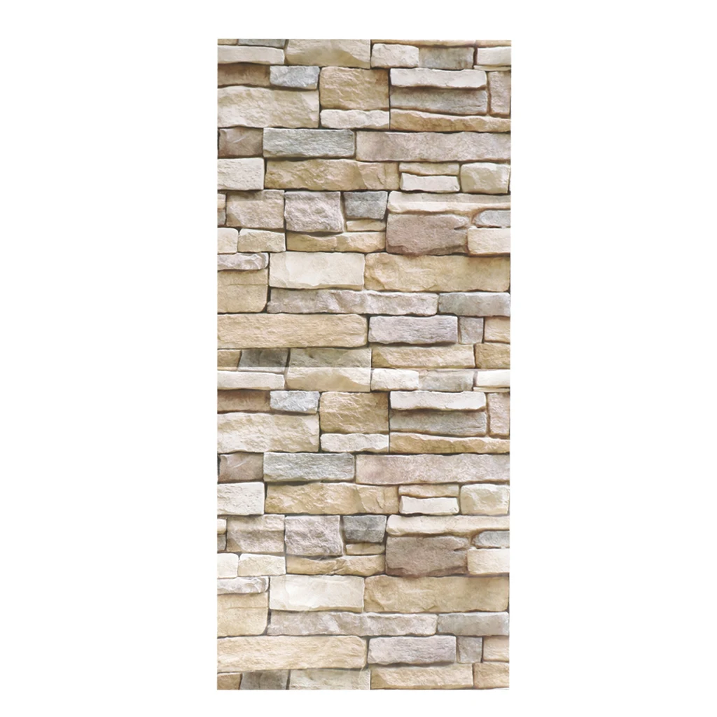 

Stone Brick Wallpaper, 3D Effect PVC Peel and Stick Wallpaper for Living Room/ Restaurant/ Studio Decor -39.37 x 17.72 inch