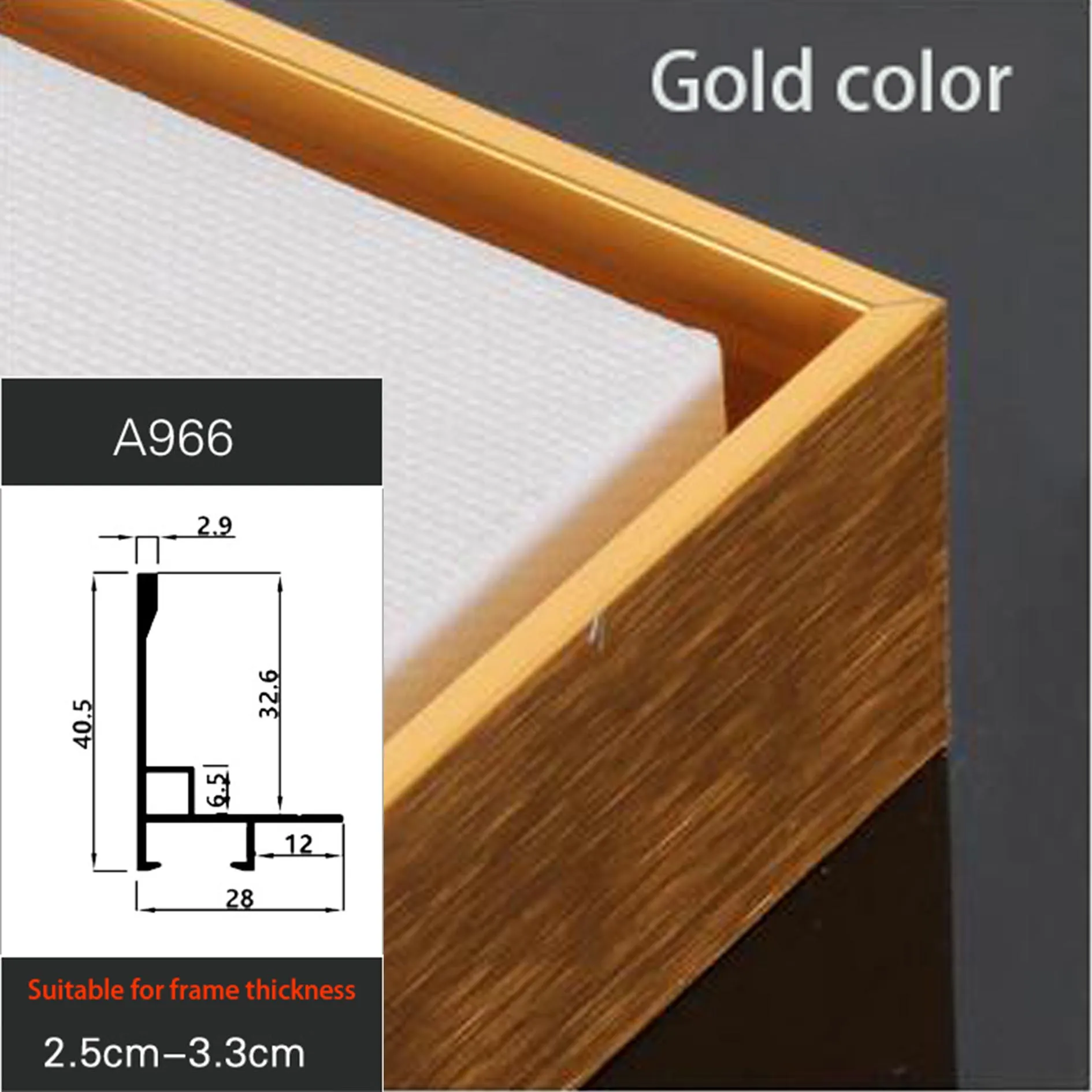 A966 Gold color Рамка для картин, большой размер, сделай сам, холст из алюминиевого сплава, картина, рамка для картин маслом, рама ramka na zdjecie porta retrato - Цвет: A966 Gold color