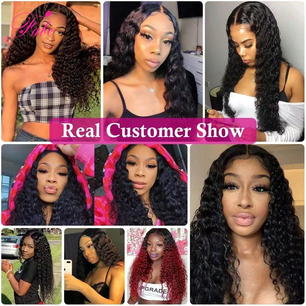 

Fabc Water Wave U Part Wig For Women Half Wig Human Hair Wig with Clip Curly U Part Wig Middle U Shape Wigs Remy Glueless Wigs