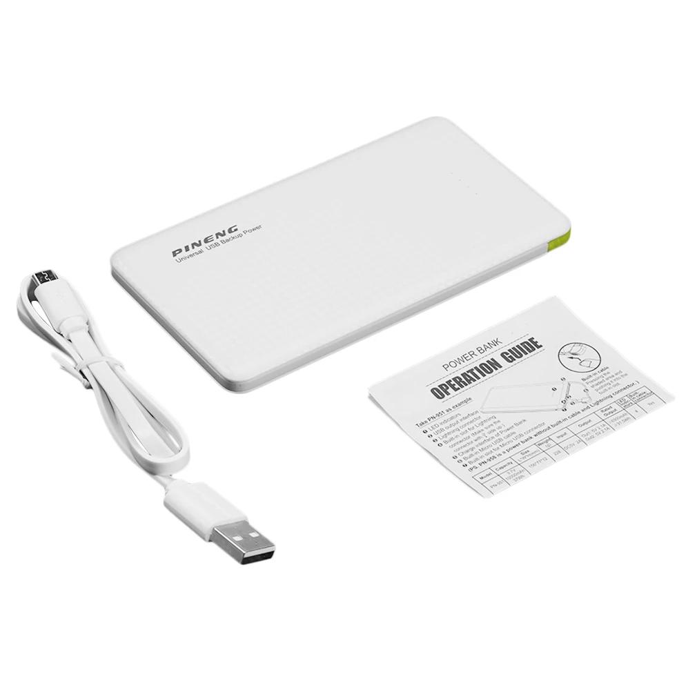 5000mAh PINENG мобильный Банк питания быстрая зарядка внешняя батарея портативное