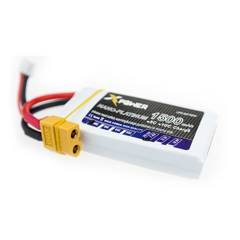 7 4 V 1500mAh 2s lipo батарея 30C max 35C Xpower батареи XT60 / T разъем для радиоуправляемого