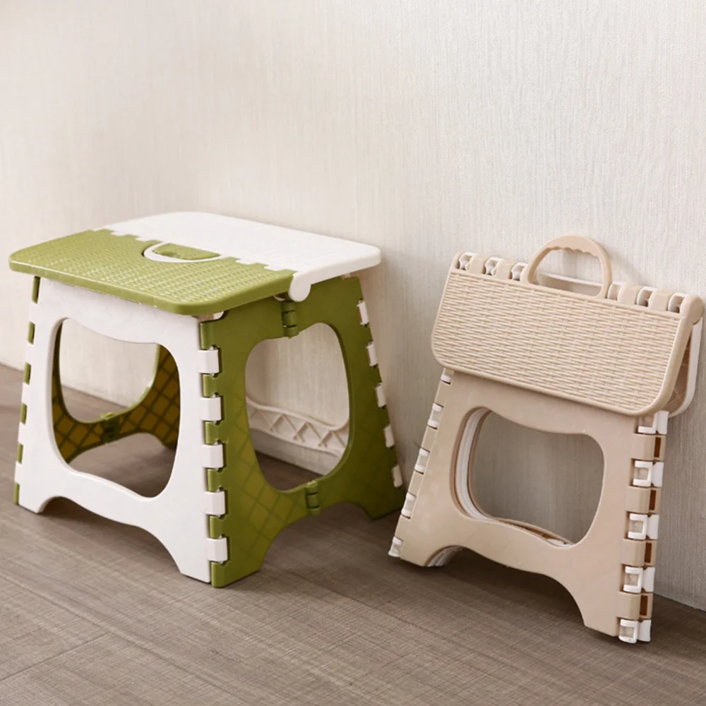 

Folding Stool Portable Convenient Small Creative Simple Foldable Stool for Home (White Small Size)