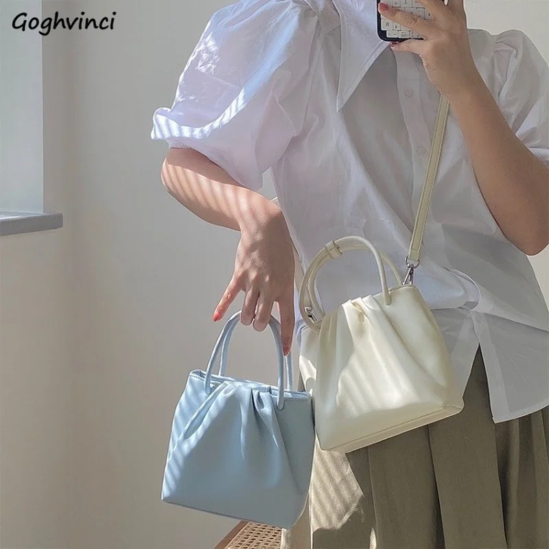 

Женская сумка из искусственной кожи, однотонная плиссированная сумка через плечо, универсальная, мешок с закрылками