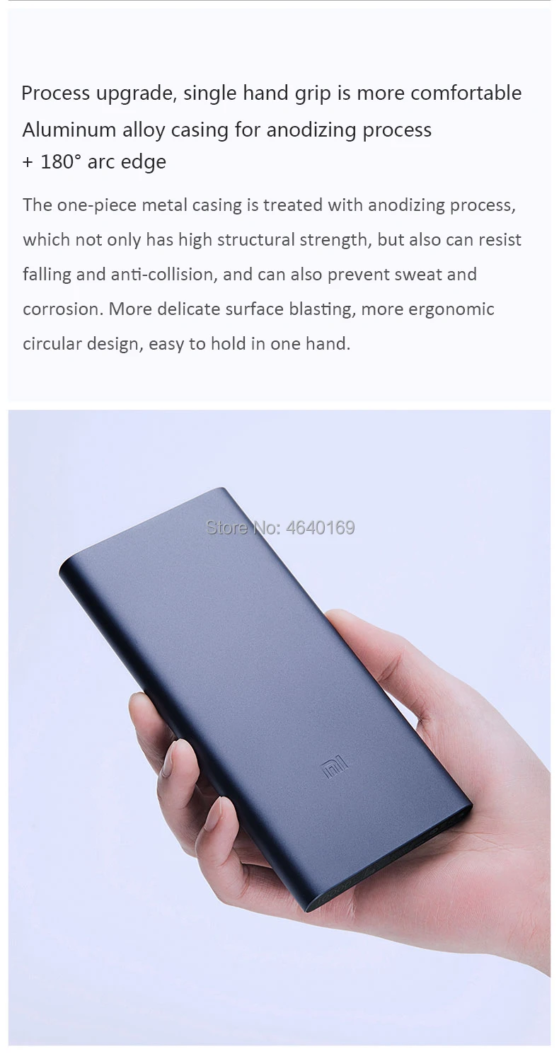 10000mah Xiaomi Mi power Bank 2 Внешний аккумулятор банка 18w Quick Charge power Bank 10000 с двойным Usb выходом для телефона
