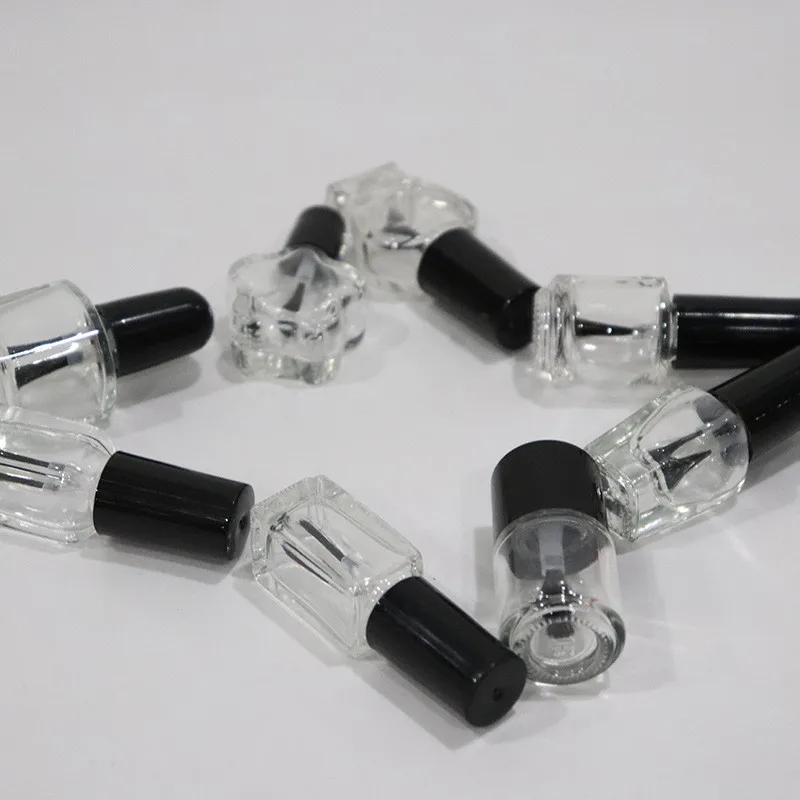 5 мл/10 мл/15 мл портативная пустая стеклянная бутылка для лака ногтей с кисточкой