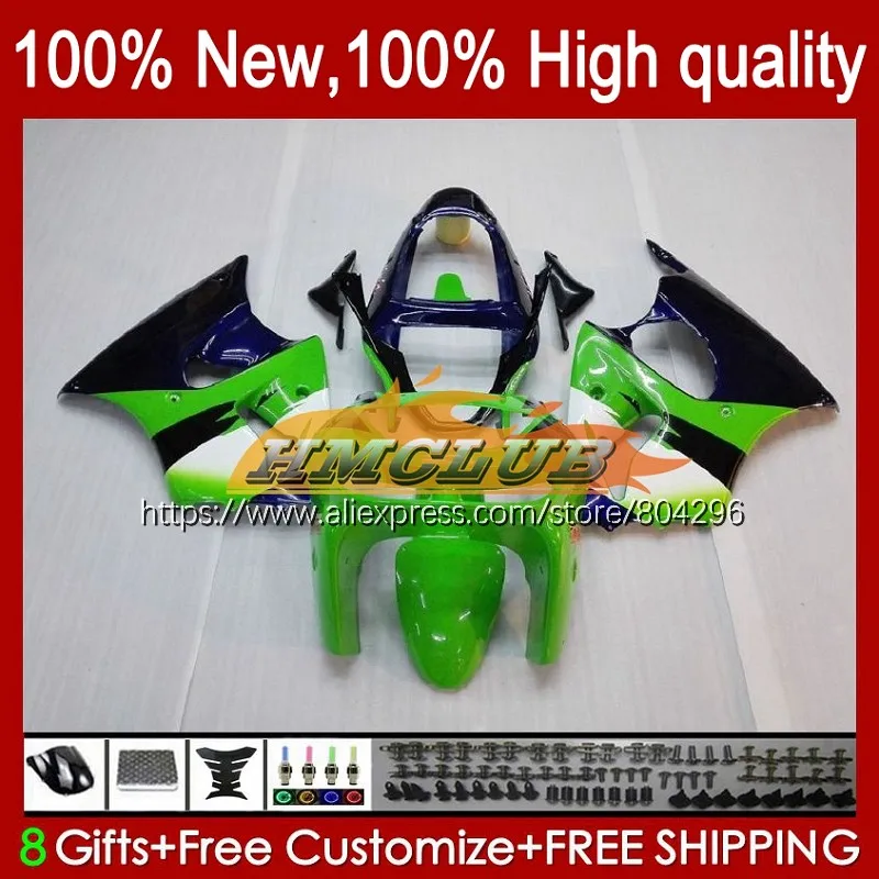 

Корпус для KAWASAKI ZX-6R 6 R ZX-636 ZX600 зеленый черный 600CC 98 99 104No.3 ZX600CC ZX 636 6R ZX6R 98 99 ZX636 1998 1999 обтекатель