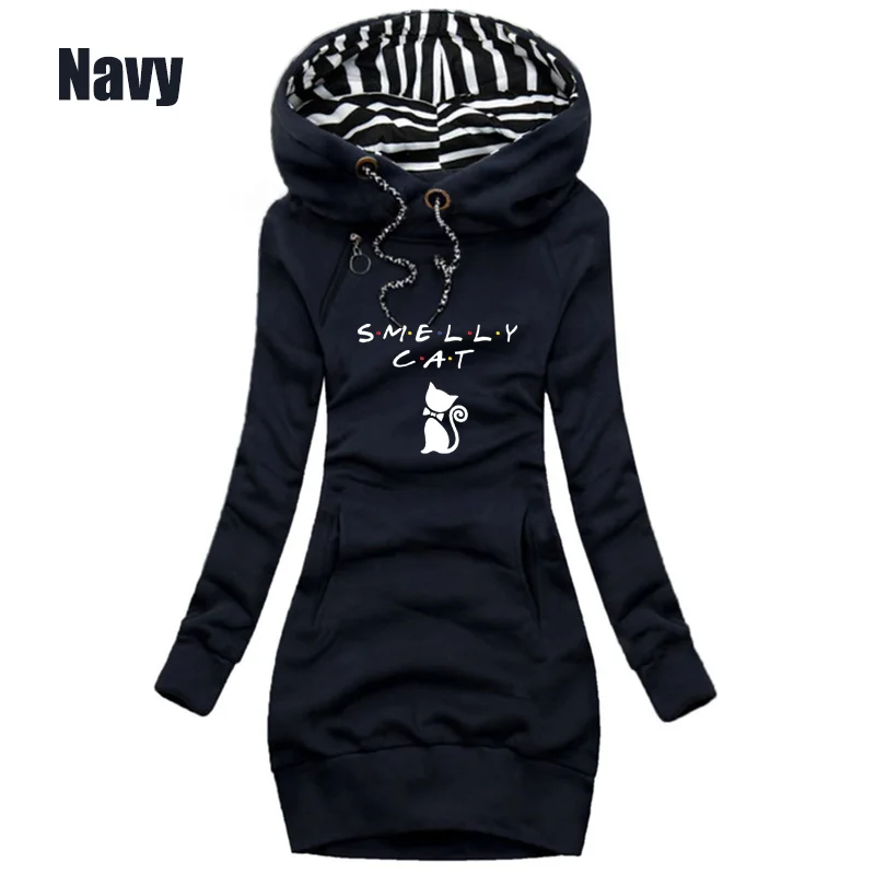 Women Hooded Sweater Autumn Long Sleeve Casual Vintage Pullover Hoodies Trending Sweater Dress  S-3XL